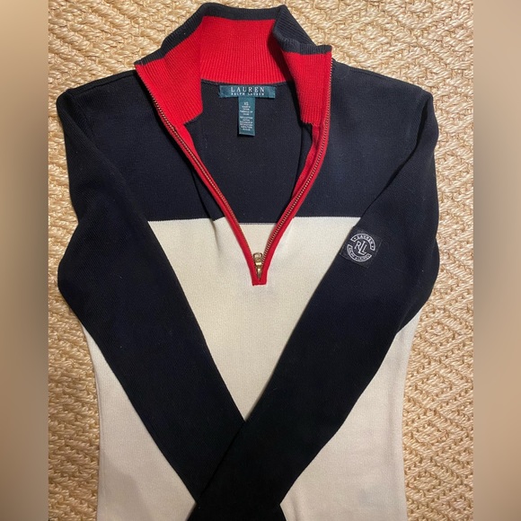 LAUREN BY RALPH LAUREN HALF ZIP SWEATER. Size XS. Condition LIKE NEW! - Picture 1 of 4
